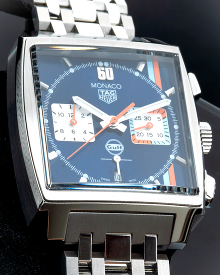 2024 Tag Heuer Monaco Gulf Racing "Steve McQueen" S.E. 39MM Blue Dial Steel Bracelet (CBL2115.FC6494)