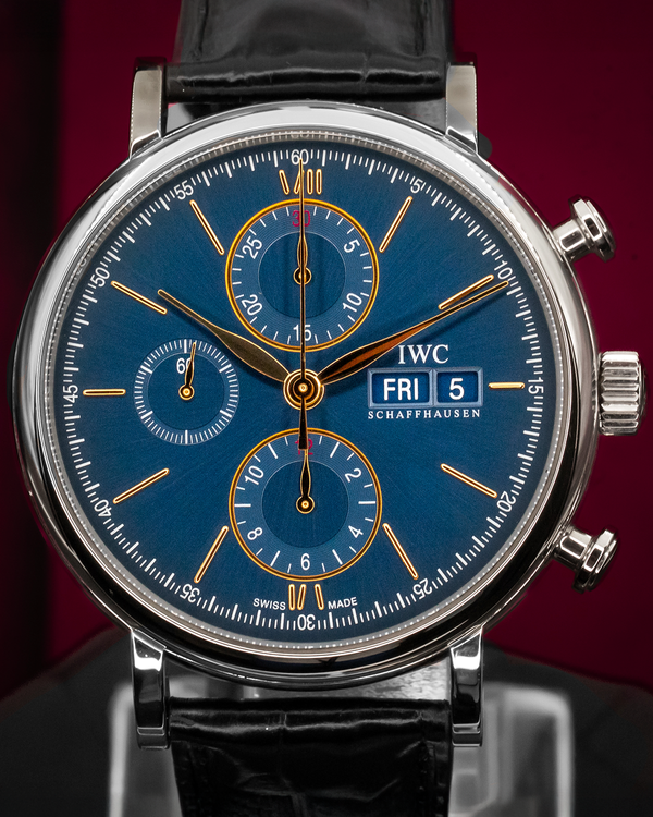 2021 IWC Schaffhausen Portofino 42MM Blue Dial Leather Strap (IW391036)