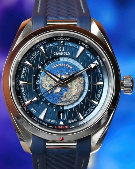 2020 Omega Seamaster Aqua Terra Worldtimer 43MM Blue Dial Rubber Strap (220.12.43.22.03.001)