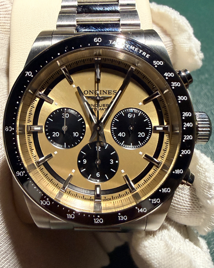 2025 Longines Conquest Chronograph 42MM Champagne Dial Steel Bracelet (L3.835.4.32.6)