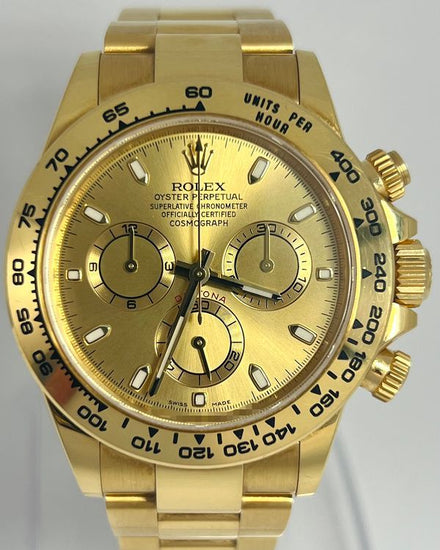 2018 Rolex Cosmograph Daytona 40MM Champagne Dial Yellow Gold Bracelet (116508)