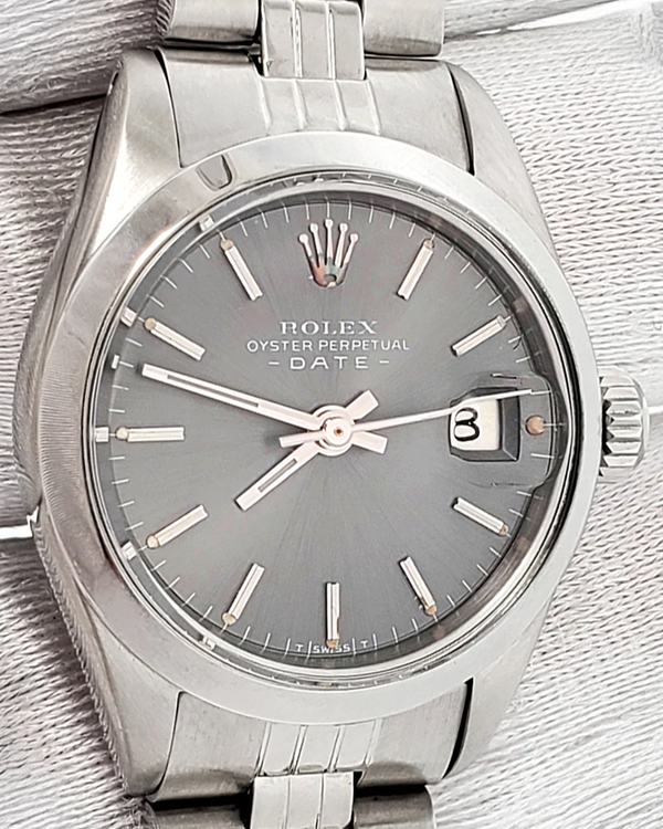 1972 Rolex Oyster Perpetual Lady Date 26MM Grey Dial Jubilee Bracelet (6916)