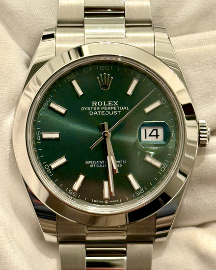 2024 Rolex Datejust 41MM Green Dial Oyster Bracelet (126300)