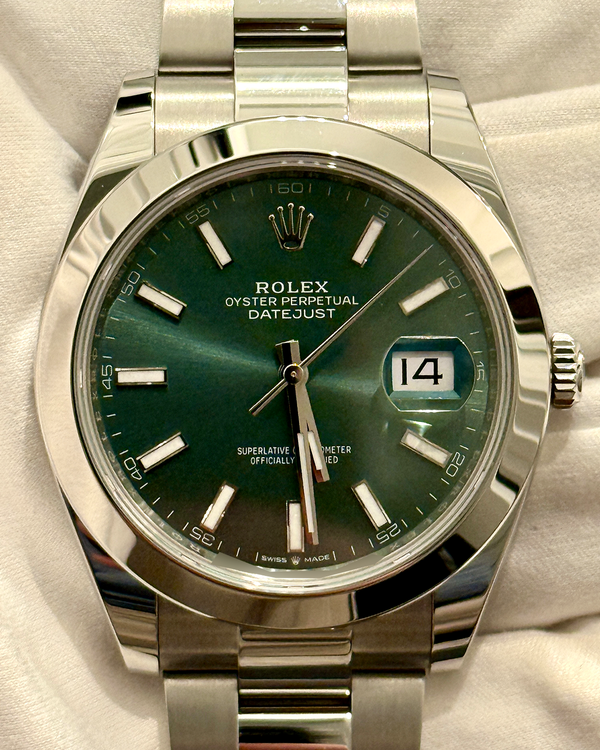 2024 Rolex Datejust 41MM Green Dial Oyster Bracelet (126300)