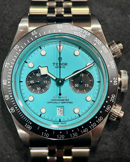 2025 Tudor Black Bay Chrono 41MM Turquoise "Flamingo" Dial Steel Bracelet (79360N)