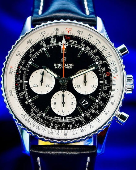 2020 Breitling Navitimer Chronograph 46MM Black Dial Leather Strap (AB0127211B1X1)