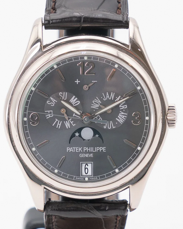 Patek Philippe Annual Calendar 39MM Grey Dial Leather Strap (5146G)