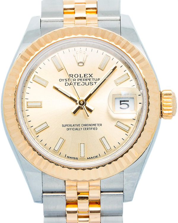 2018 Rolex Datejust 28MM Champagne Dial Two-Tone Super Jubilee Bracelet (279173)