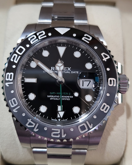 2025 Rolex GMT-Master II "Bruce Wayne" 40MM Black Dial Oyster Bracelet (126710GRNR)