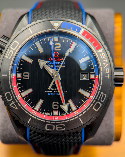 2023 Omega Seamaster Planet Ocean "ETNZ Deep Black" 45.5MM Black Dial Rubber Strap (215.92.46.22.01.004)