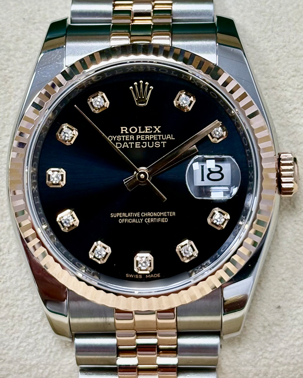 Rolex Datejust 36MM Black Dial Two-Tone Super Jubilee Bracelet (116231)