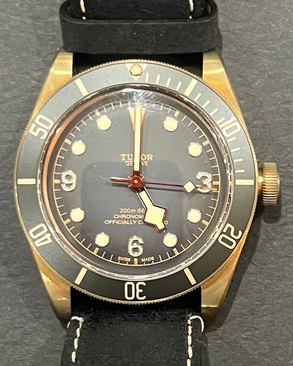 Tudor Black Bay Bronze 43MM Slate Dial Leather Strap (79250BA)