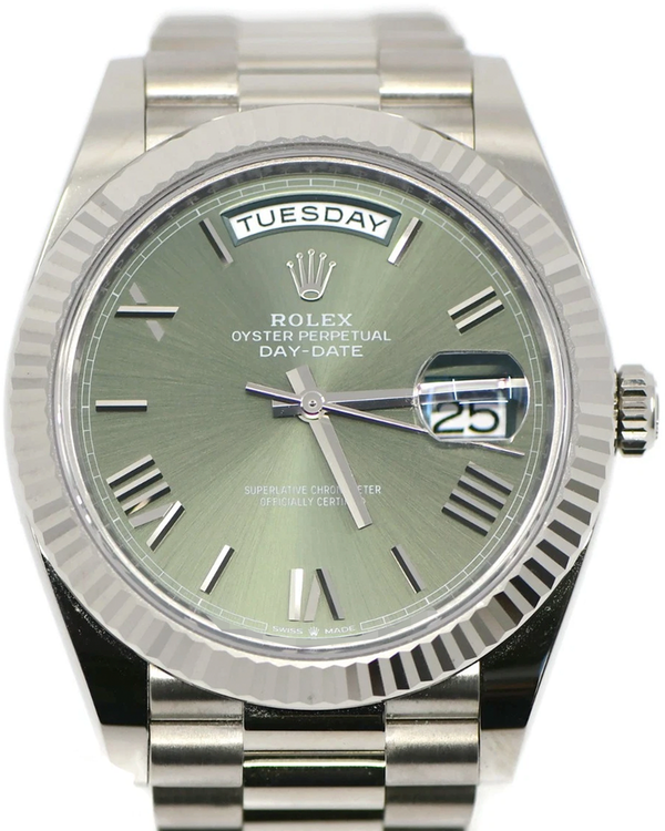 2024 Rolex Day-Date 40MM Green Dial White Gold President Bracelet (228239)