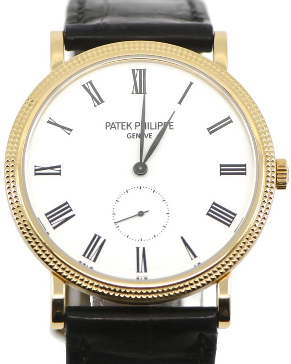 Patek Philippe Calatrava 36MM White Dial Leather Strap (5119J-001)
