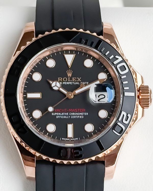 2017 Rolex Yacht-Master 40MM Black Dial Oysterflex Strap (116655)