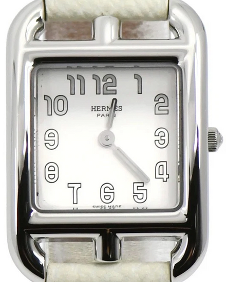 Hermès Cape Cod 23MM Quartz White Dial Leather Strap (CC1.210)