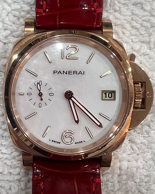 2023 Panerai Luminor Due Goldtech Madreperla 38MM Mother of Pearl Dial Leather Strap (PAM01280)