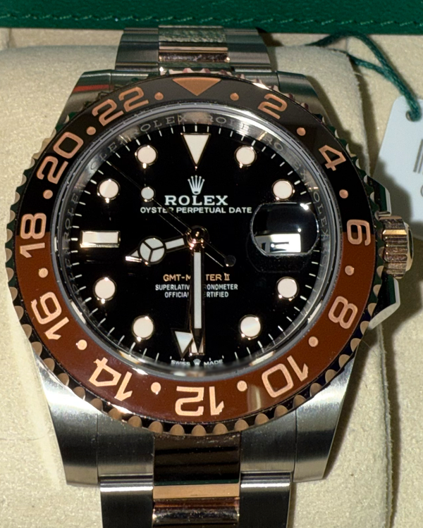 2022 Rolex GMT-Master II "Rootbeer" 40MM Black Dial Two-Tone Oyster Bracelet (126711CHNR)