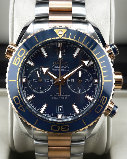 Omega Seamaster Planet Ocean 600M Chronograph 45.5MM Blue Dial Two-Tone Bracelet (215.20.46.51.03.001)