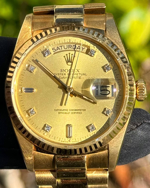 1987 Rolex Day-Date 36MM Champagne Dial Yellow Gold President Bracelet (18038)