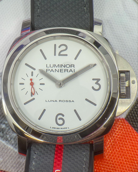 No Reserve - 2023 Panerai Luminor Luna Rossa 44MM White Dial Textile Strap (PAM01342)