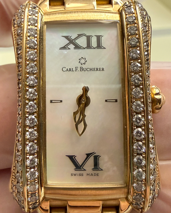 2025 Carl F. Bucherer Heritage Alacria Queen 26.5MM Quartz Mother of Pearl Dial Yellow Gold Bracelet (00.10701.01.71.32)