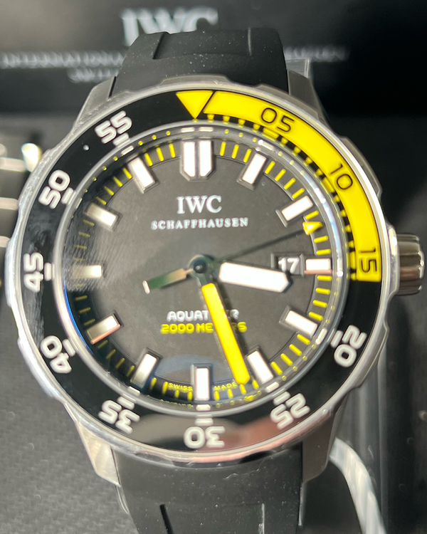 2008 IWC Schaffhausen Aquatimer 2000 44MM Black Dial Aftermarket Rubber Strap (IW356802)