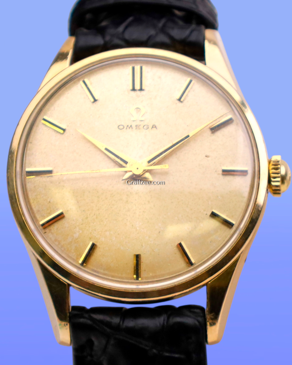 Omega Vintage 35MM Silver Dial Aftermarket Leather Strap (2810-63SC)