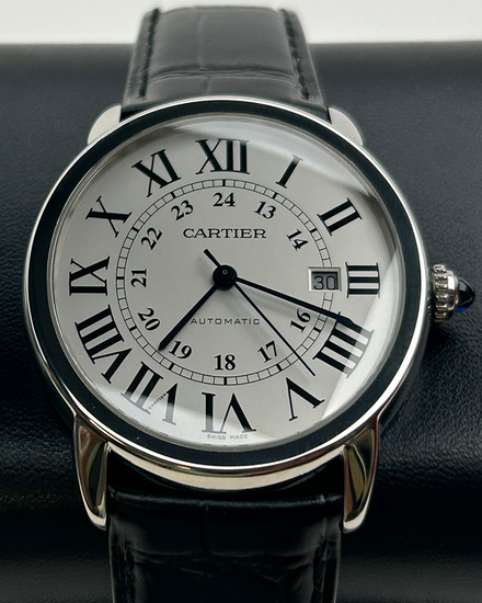2020 Cartier Ronde De Cartier Solo XL 42MM Silver Dial Leather Strap (WSRN0022)