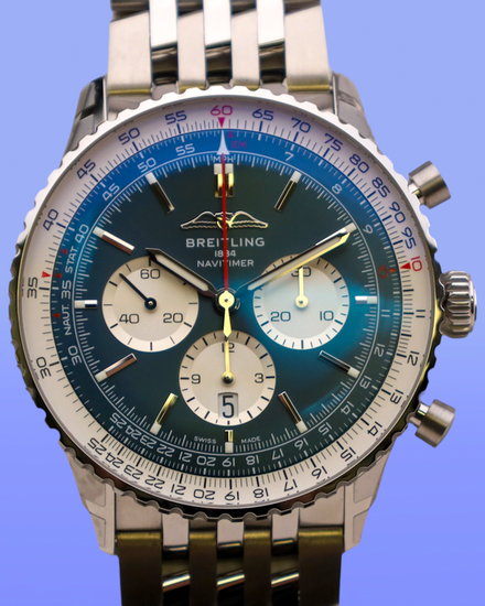 2025 Breitling Navitimer 01 Chronograph 46MM Blue Dial Steel Bracelet (AB0137)