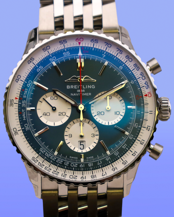 2025 Breitling Navitimer 01 Chronograph 46MM Blue Dial Steel Bracelet (AB0137)