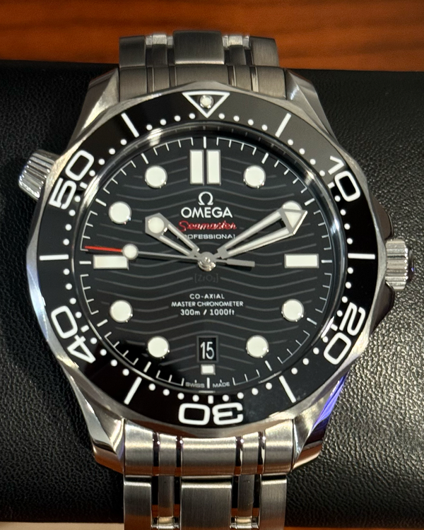 2025 Omega Seamaster Diver 300M 42MM Black Dial Steel Bracelet (210.30.42.20.01.001)