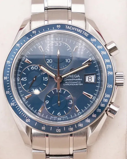 Omega Speedmaster Date 40MM Blue Dial Steel Bracelet (3212.80.00)