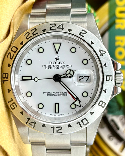 (Y Serial) Rolex Explorer II "Polar" 40MM White Dial Oyster Bracelet (16570)