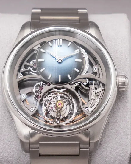 2024 H. Moser & Cie. Pioneer Cylindrical 42.8MM Skeleton Dial Steel Bracelet (3811-1200)