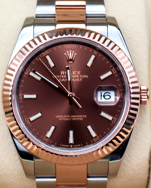 2024 Rolex Datejust 41MM Chocolate Dial Two-Tone Oyster Bracelet (126331)