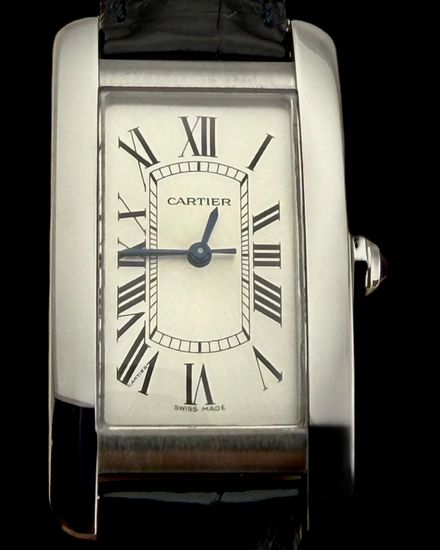No Reserve - 2020 Cartier Tank Américaine 41.6MM Silver Dial Leather Strap (WSTA0017)