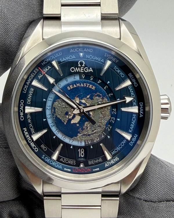Omega Seamaster Aqua Terra 150M Worldtimer 43MM Blue Dial Steel Bracelet (220.10.43.22.03.001)