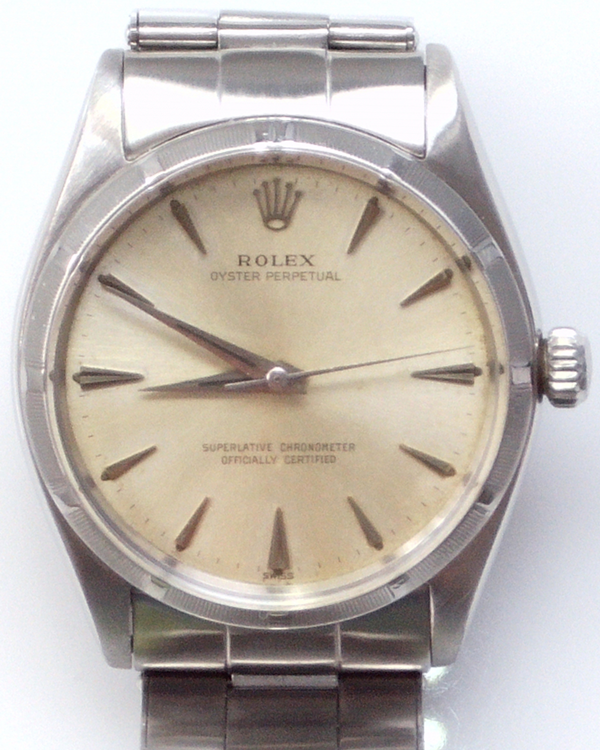 Rolex Oyster Perpetual 34MM Champagne "Swiss Only" Dial Oyster Bracelet (1003)