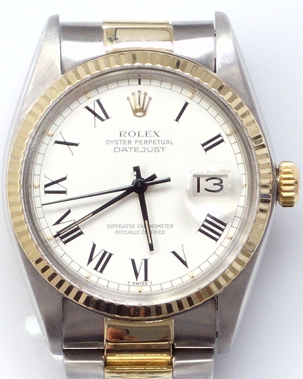 Rolex Datejust 36MM White Dial Two-Tone Oyster Bracelet (16013)
