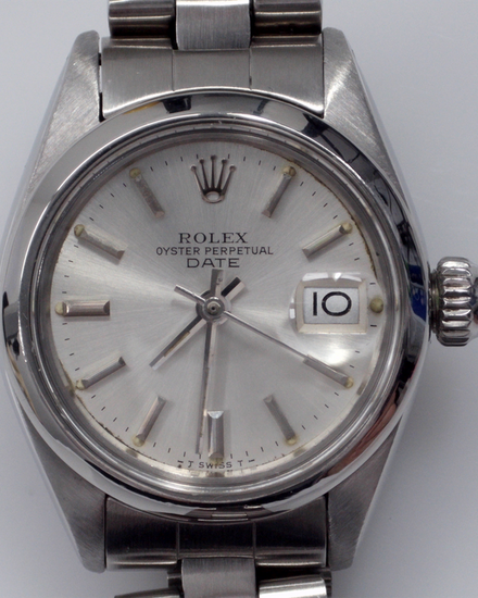 1981 Rolex Oyster Perpetual Lady Date 26MM Silver Dial Oyster Bracelet (6916)