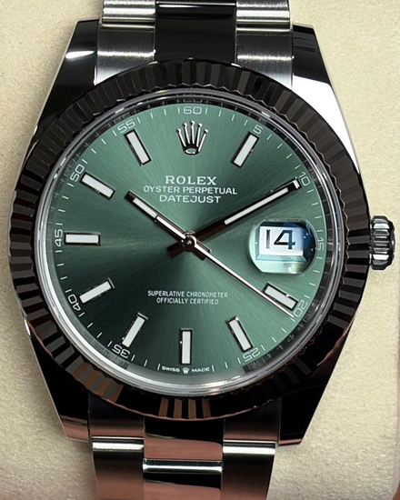 2025 Rolex Datejust 41MM Green Dial Oyster Bracelet (126334)