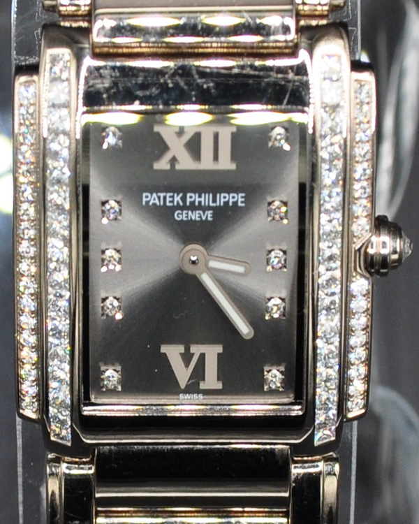 Patek Philippe Twenty-4 25MM Quartz Grey Dial White Gold Bracelet (4910/20G-010)