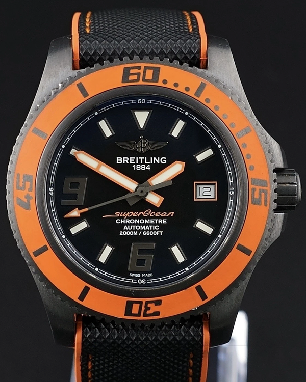 2017 Breitling Superocean PVD L.E. 44M Black Dial Rubber Strap (M17391)