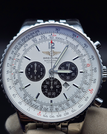 Breitling Navitimer 43MM White Dial Steel Bracelet (A35340)