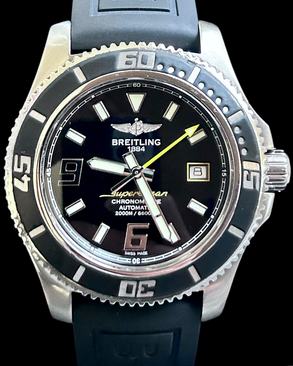 Breitling Superocean 44MM Black Dial Rubber Strap (A1739102)