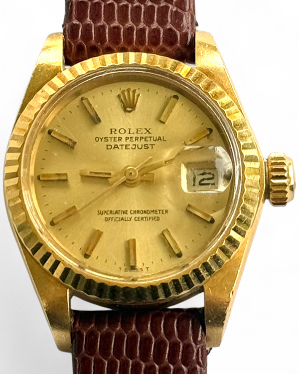Rolex Lady-Datejust 26MM Champagne Dial Aftermarket Leather Strap (6917)