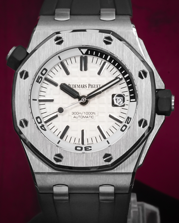 2017 Audemars Piguet Royal Oak Offshore Diver 42MM White Dial Rubber Strap (15710ST.OO.A002CA.02)