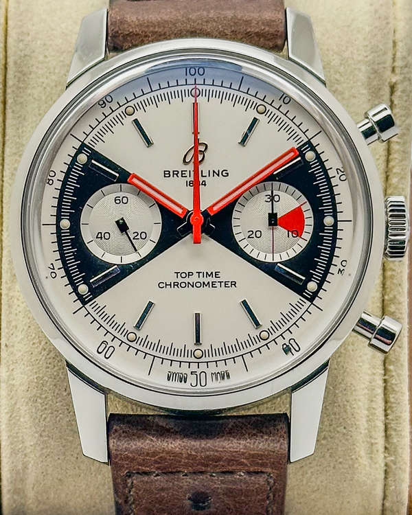 Breitling Top Time "El Zorro" Chronograph 41MM Silver Dial Leather Strap (A23310121G1X1)