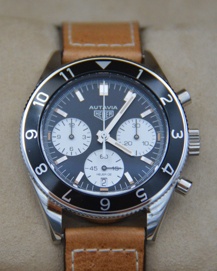 2022 Tag Heuer Autavia 42MM Black Dial Leather Strap (CBE2110.FC8226)